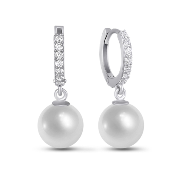 Silver pearl earrings "Mila"