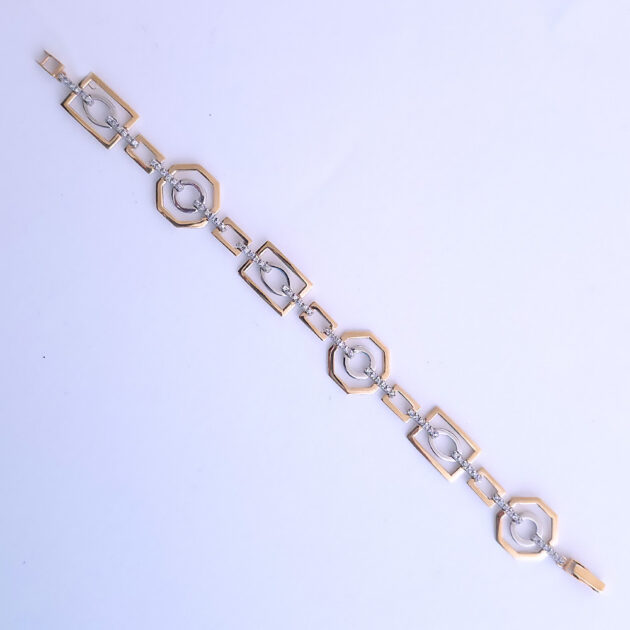 Kuldne geomeetrilise stiiliga käevõru "Gea"