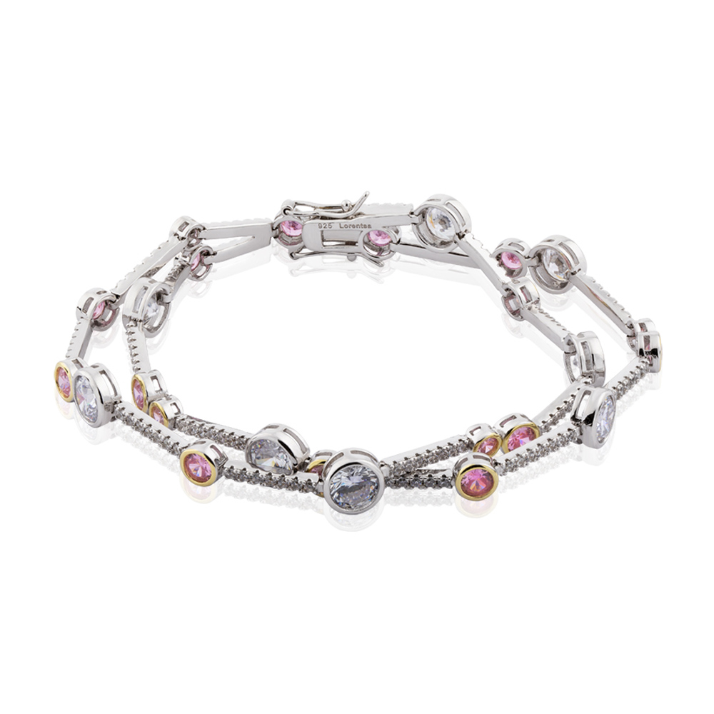 silver bracelet gioia in pink 1