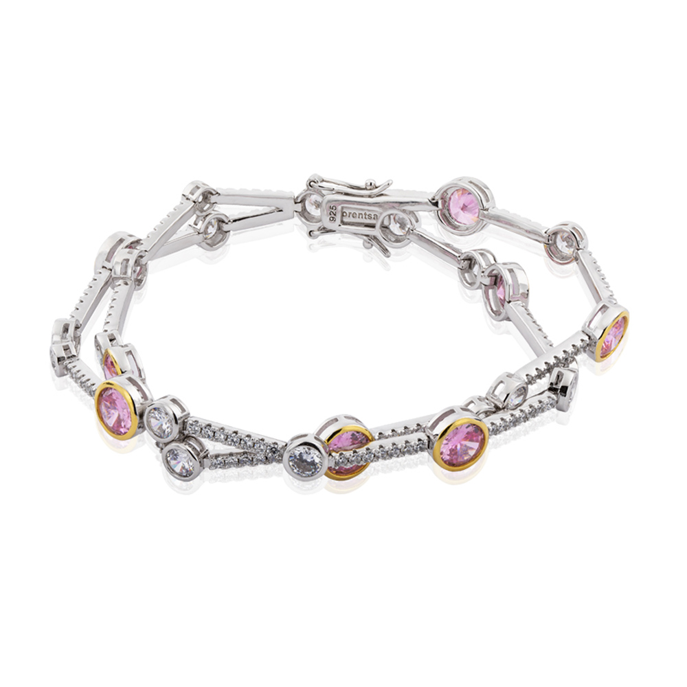 silver bracelet gioia in pink