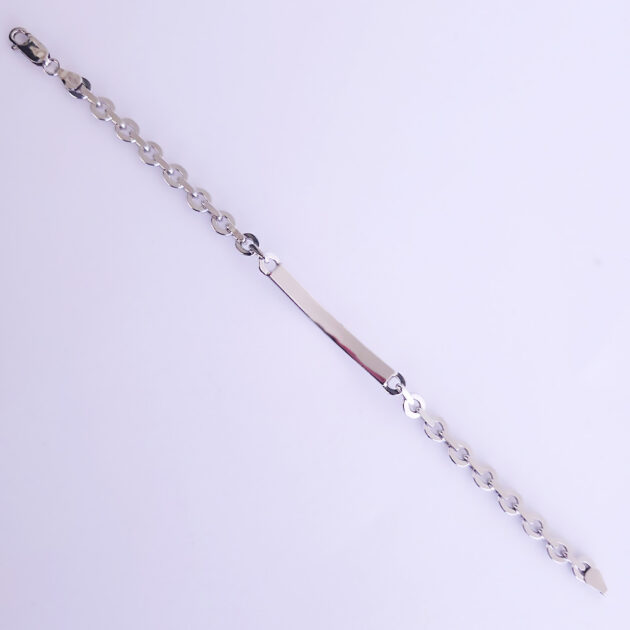 Silver bracelet with plate for  engraving "Liam"