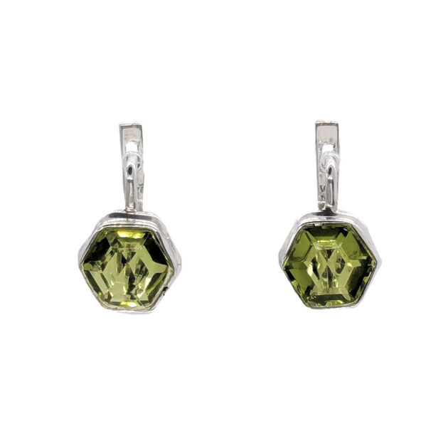 "Solana" Silver Earrings with Peridot