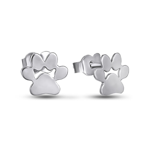 Cute silver earrings "Paws"