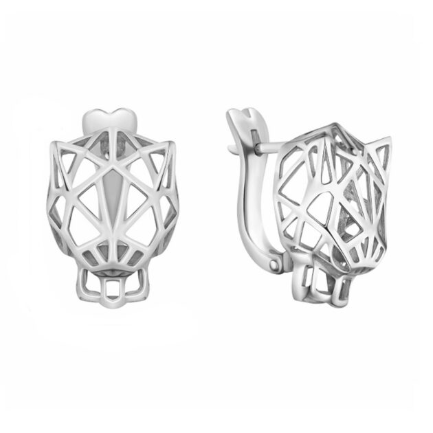 Silver earrings "Panther"