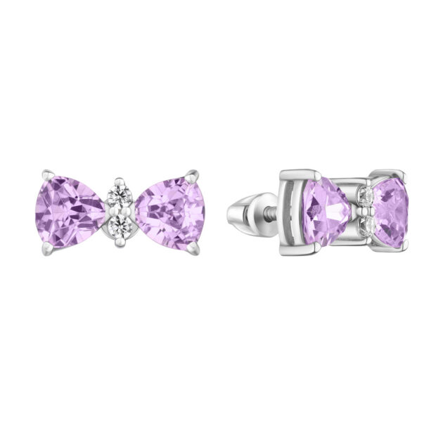 Silver earrings "Violet bow"