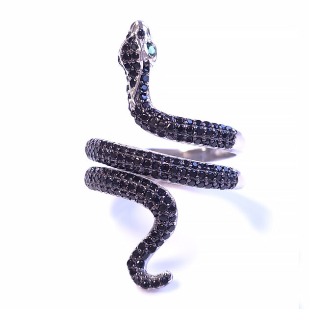 Silver ring "Black Snake"