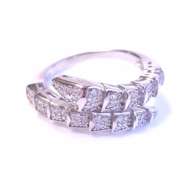 Silver ring "White Snake"