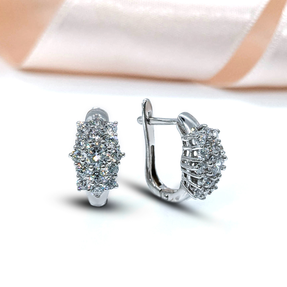 silver earrings with cz Rina
