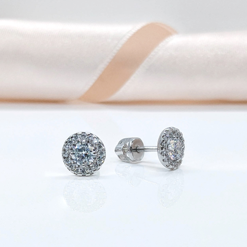 silver round stud-earrings Edda