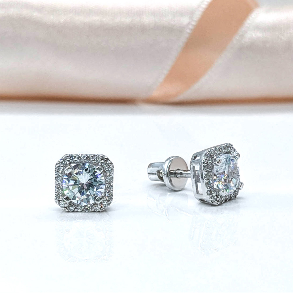 silver square stud-earrings Melany