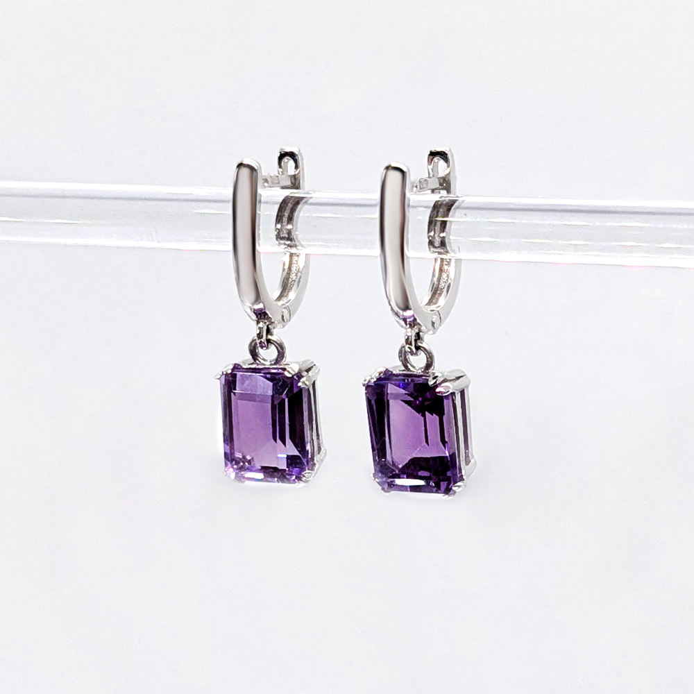 silver earrings with amethysts Lucy_