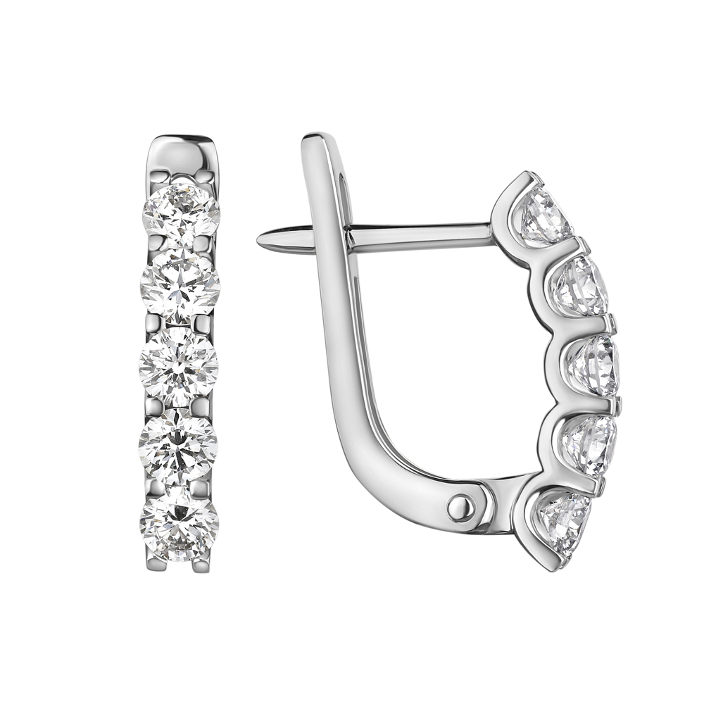 white gold lab diamond alliance earrings Élysée