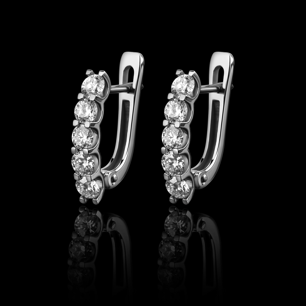 white gold lab diamond alliance earrings Élysée_881