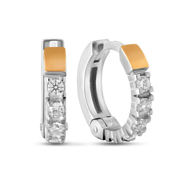 Silver Earrings with Golden Plates