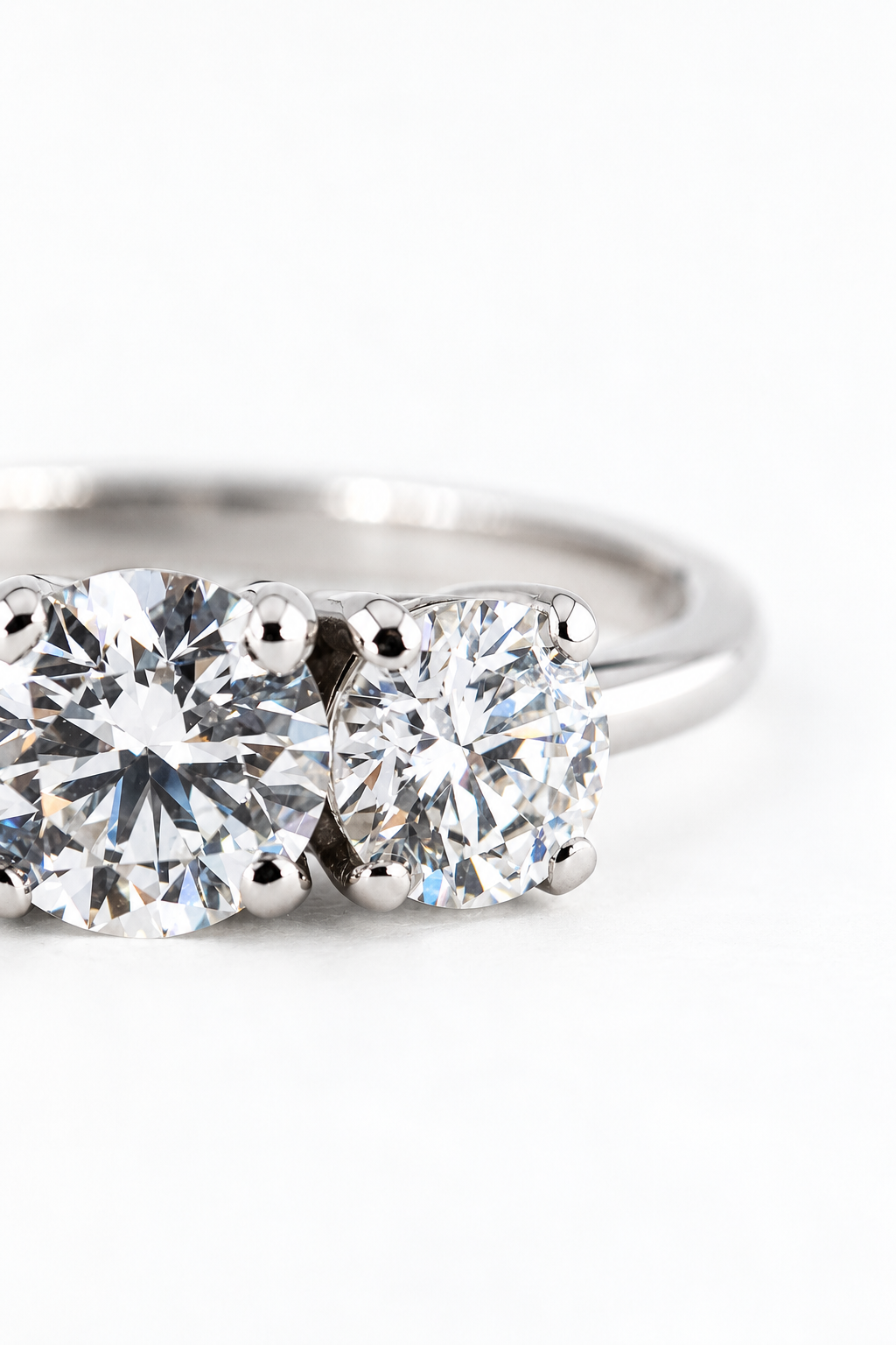 white gold 3 lab diamonds ring Vesta RD–00900