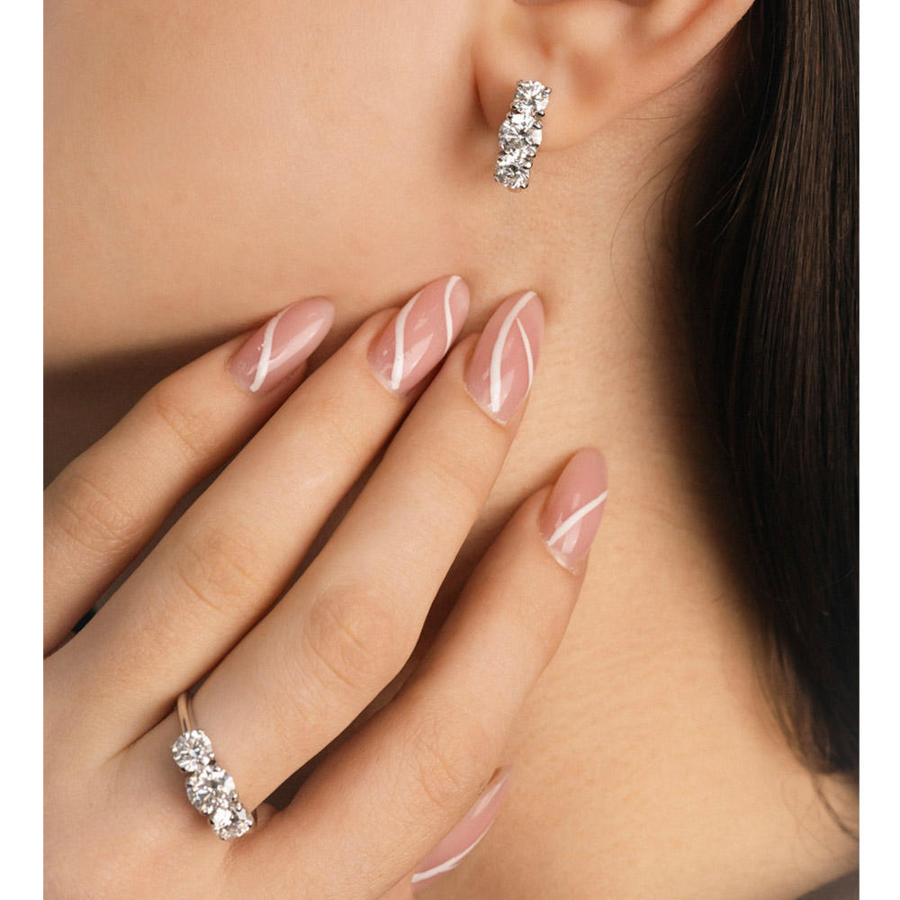 white gold 3 diamonds ring vesta RD–00900